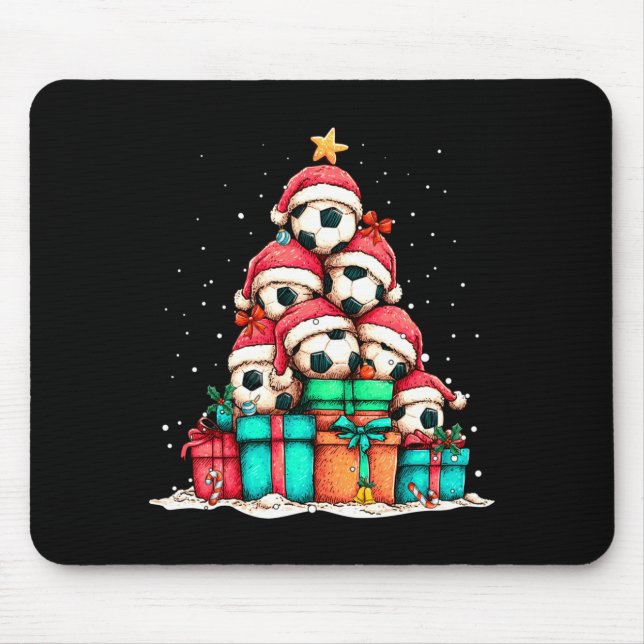 Soccer Ball Player Le Christmas Tree Xmas Long Sle Mouse Pad (Front)
