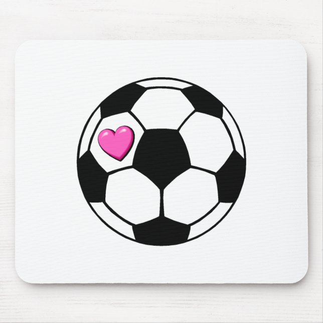 Soccer Ball (Pnk Hrt) Mouse Pad (Front)