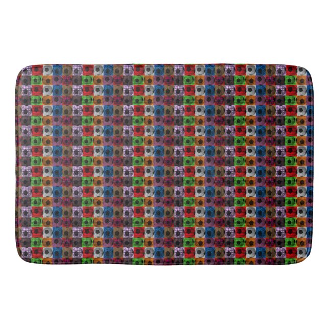 Soccer Ball Pop Art Pattern, Bath Mat (Front)