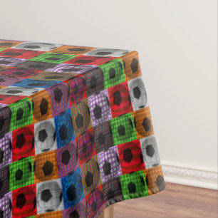 Soccer Ball Pop Art Pattern, Tablecloth