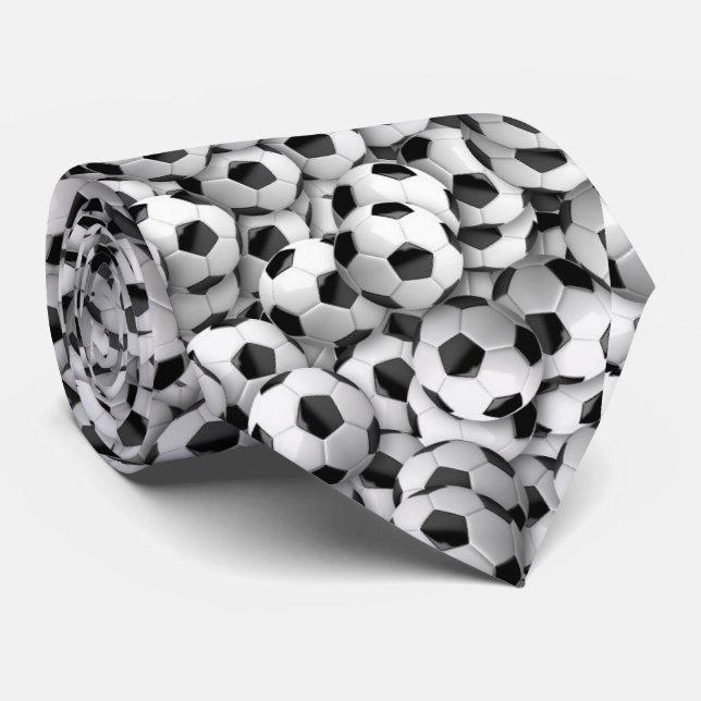 Soccer Ball Print Necktie (Rolled)