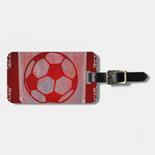 SOCCER BALL RED CUSTOMIZABLE PRODUCTS LUGGAGE TAG