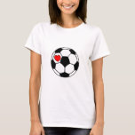 Soccer Ball (Red Heart) T-Shirt<br><div class="desc">Soccer Ball (Red Heart)</div>