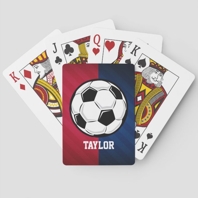 Soccer Ball; Red, White, and Blue Playing Cards (Back)