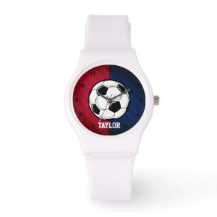 Soccer Ball; Red, White, and Blue Watch