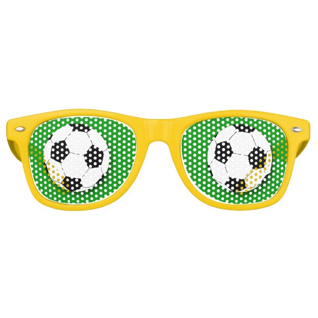 Soccer Ball retro Shades /Fun Party Sunglasses (Front)