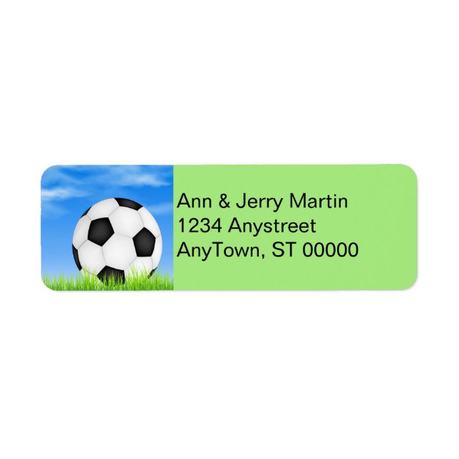 soccer ball return address label (Front)