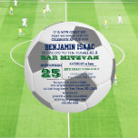 Soccer Ball Round Bar Mitzvah Photo Invitation<br><div class="desc">These casual chic invitations are perfect for any sporty Bar Mitzvah celebration. Each line of text is fully customisable to say just what you want! Add your photo to the back to make it a special keepsake.

Find coordinating products in the Bar Mitzvah Sports Collection.</div>