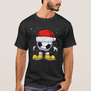 Soccer Ball Santa Hat Christmas Pajama Cool Sport  T-Shirt