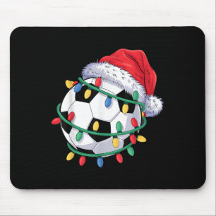 Soccer Ball Santa Hat Men Women Christmas Soccer X Mouse Pad