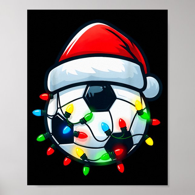 Soccer Ball Santa Hat Xmas Pajamas Players Toddler Poster (Front)