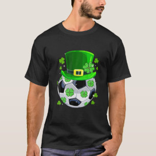 Soccer Ball Shamrock Funny Irish St Patrick Day T-Shirt