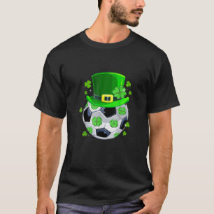 Soccer Ball Shamrock Funny Irish St Patrick Day T-Shirt