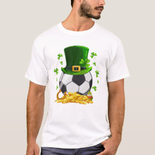 Soccer Ball Shamrock Funny Irish St Patrick Day T-Shirt