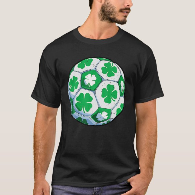 Soccer Ball Shamrock St Patricks Day Boys Men Spor T-Shirt (Front)