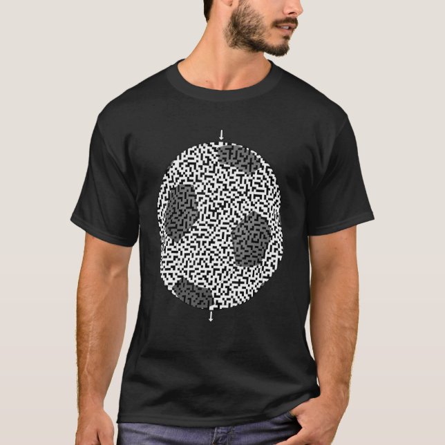 Soccer Ball Shaped Maze Labyrinth T-Shirt (Front)