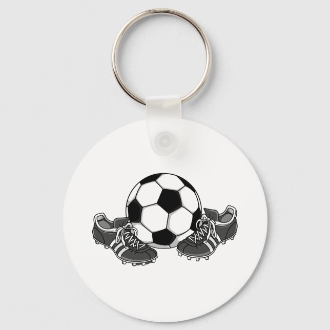 Soccer Ball Shoes Key Ring (Front)
