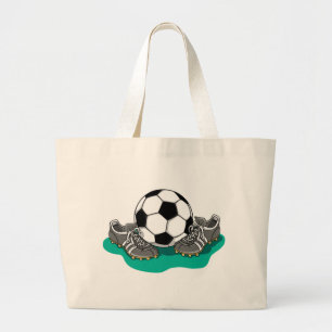 Soccer Ball Shoes Large Tote Bag