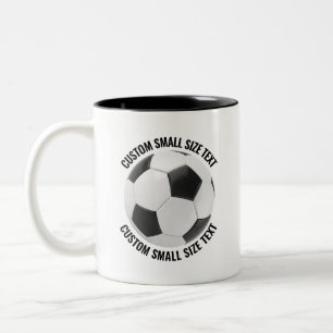 Soccer Ball & Small Text BLACK 11oz Custom Two-Tone Coffee Mug