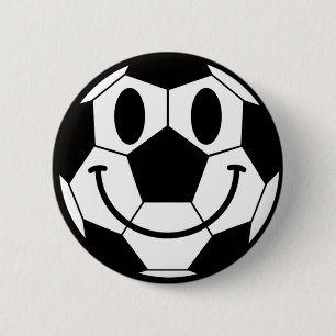 Soccer Ball Smile Face 6 Cm Round Badge