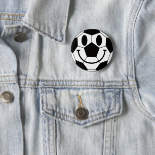 Soccer Ball Smile Face  6 Cm Round Badge