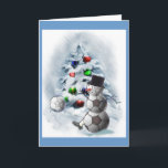 Soccer Ball Snowman Christmas Holiday Card<br><div class="desc">Cute Soccer ball snowman is hoping that your holidays are kicking! Fun Christmas merchandise and gift ideas for the soccer lover on your holiday shopping list!</div>