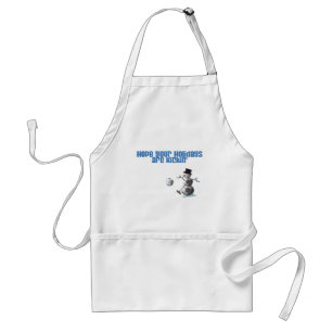 Soccer Ball Snowman Christmas Standard Apron