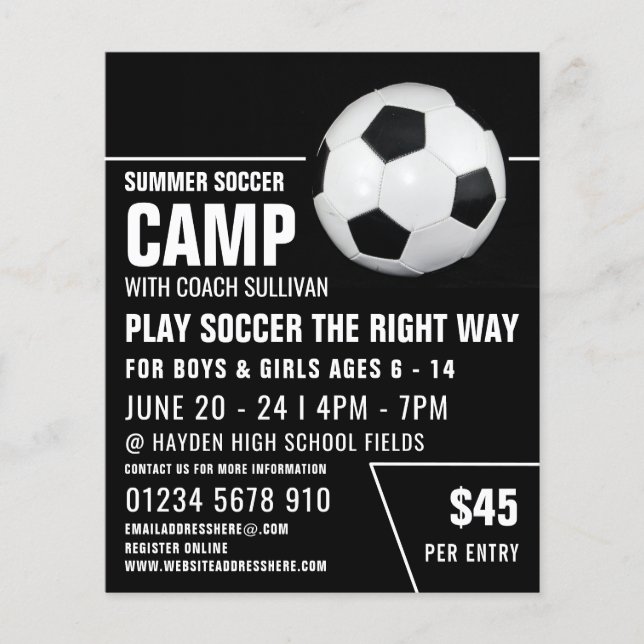 Soccer Ball, Soccer Camp Advertising Flyer (Front)