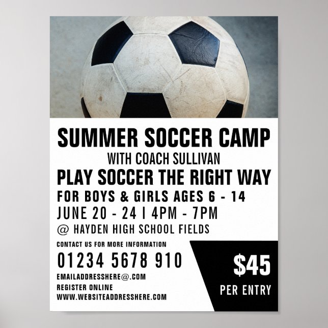 Soccer Ball, Soccer Camp Advertising Poster (Front)