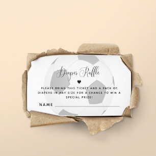 Soccer Ball Sport Theme Baby Shower Diaper Raffle Enclosure Card