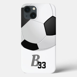Soccer Ball Sports Monogram Player Number Kids  iPhone 13 Case