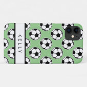 Soccer ball sports pattern personalised name Case-Mate iPhone case (Back (Horizontal))