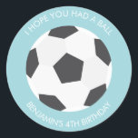 Soccer Ball Sports Themed Birthday Classic Round Sticker<br><div class="desc">These personalised stickers make perfect party favour labels,  envelope seals,  and favours for your sports themed party guests.</div>