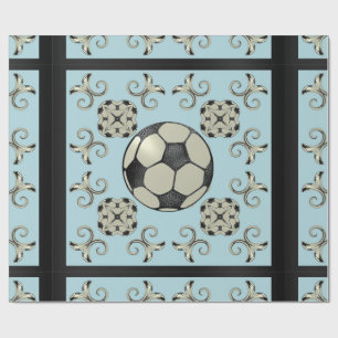 Soccer Ball Sporty Wrapping PaperBaby Blue 2 Wrapping Paper