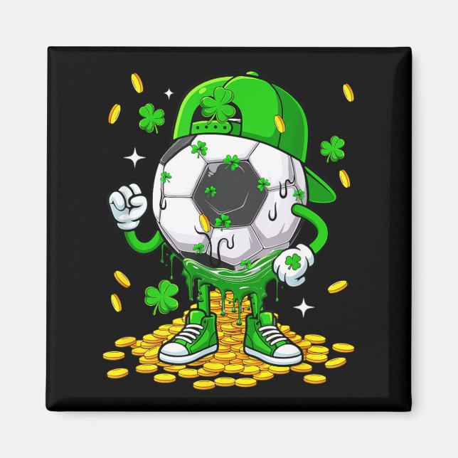 Soccer Ball St. Patricks Day Player Funny Costume  Magnet (Front)