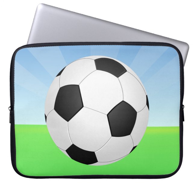 Soccer Ball Sunny Day Laptop Sleeve (Front)