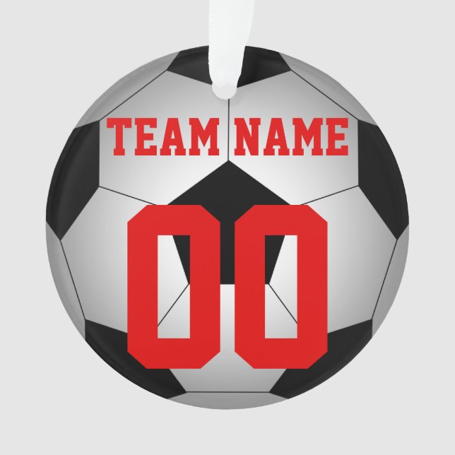 Soccer ball team name personalised ornament (Front)
