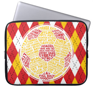 Soccer Ball Typography Laptop Sleeve