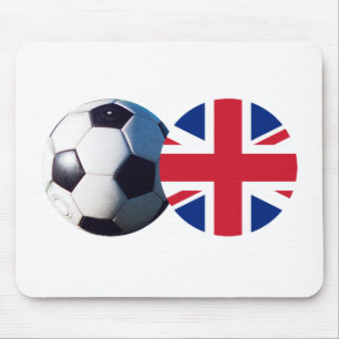 Soccer Ball & UK Flag The MUSEUM Zazzle Mouse Pad