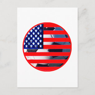 Soccer Ball & USA Flag2 The MUSEUM Zazzle Red-C Postcard
