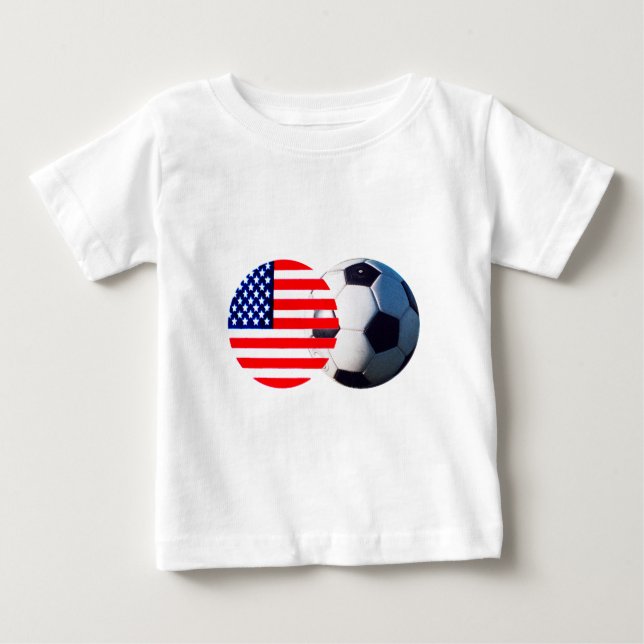 Soccer Ball & USA Flag The MUSEUM Zazzle Baby T-Shirt (Front)
