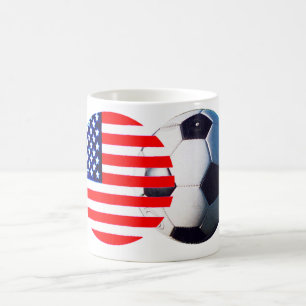 Soccer Ball & USA Flag The MUSEUM Zazzle Coffee Mug