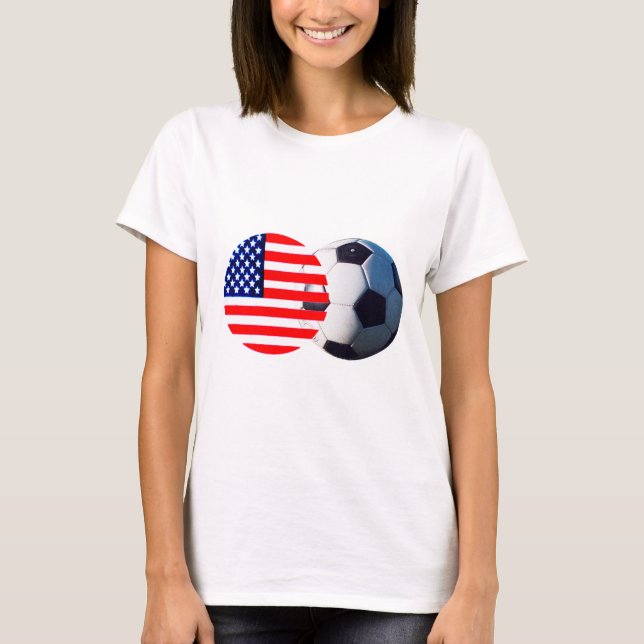 Soccer Ball & USA Flag The MUSEUM Zazzle T-Shirt (Front)