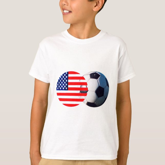 Soccer Ball & USA Flag The MUSEUM Zazzle T-Shirt (Front)