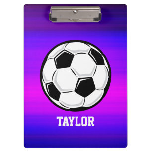 Soccer Ball; Vibrant Violet Blue and Magenta Clipboard