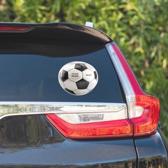 Soccer Ball Vinyl Sticker | Personalized Team Name (Car Side)