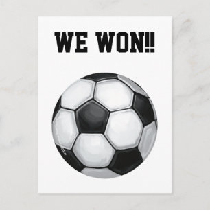 Soccer Ball, We Won! Postcard