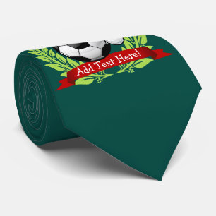 Soccer Ball Wearing a Santa Hat Christmas Tie