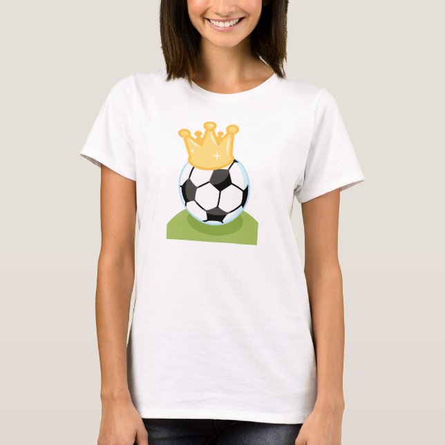 Soccer Ball Wearing Crown T-shirts and Gifts (Front)