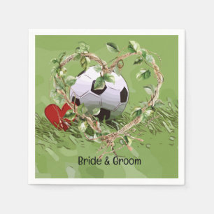 Soccer ball wedding themed napkin